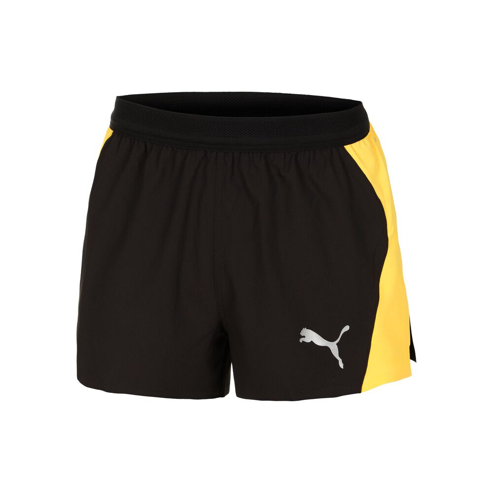 Puma Run Ultraweave Velocity 3in Split Pantalones Cortos Hombres - Negro, Amarillo