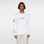 Ropa JLindeberg JLindeberg Kangol Davie Camiseta De Manga Larga Hombres-Blanco
