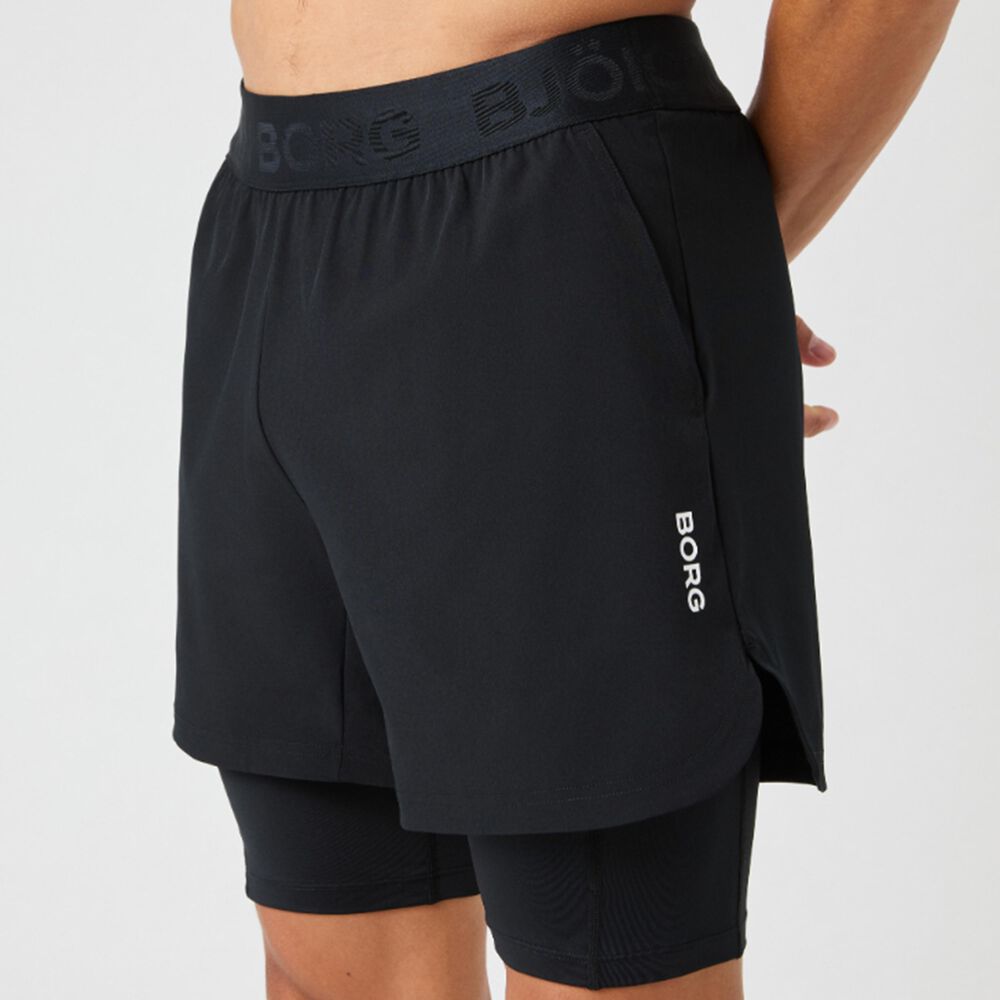 Björn Borg Borg 2 In 1 Shorts Hombres - Negro