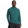 Tech Textured Half-Zip Camiseta de manga larga Hombres-verde, negro