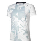 Ropa de tenis Mizuno Mizuno Daybreakers Shadow Graphic Camiseta De Manga Corta Hombres-Blanco,Gris