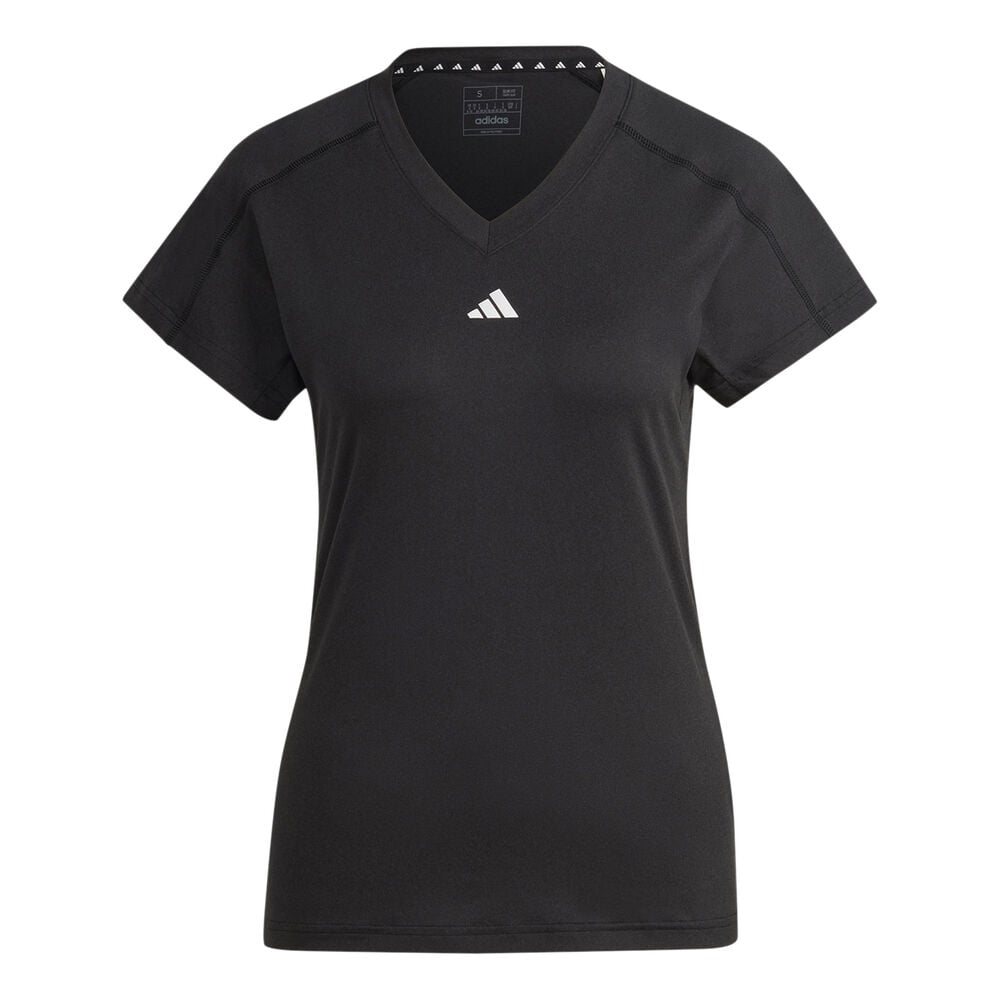 adidas Essentials AEROREADY Train Minimal Branding V-Neck Camiseta De Manga Corta Mujeres-Negro