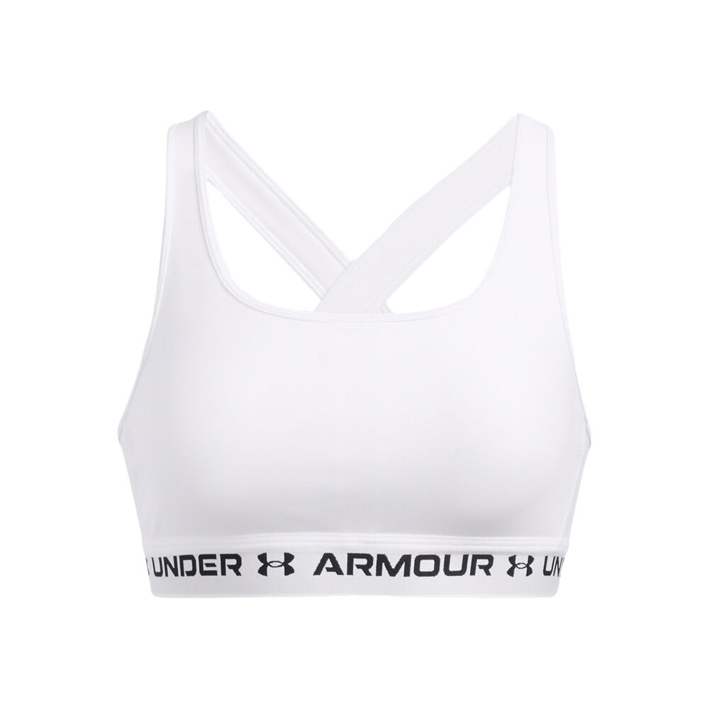 Under Armour Crossback Mid Sujetador Deportivo Mujeres - Blanco, Negro