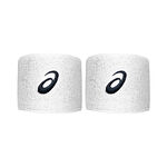 Ropa de tenis ASICS ASICS Wrist Band Pair Cinta para sudor - Pack de 2 Unisex-blanco
