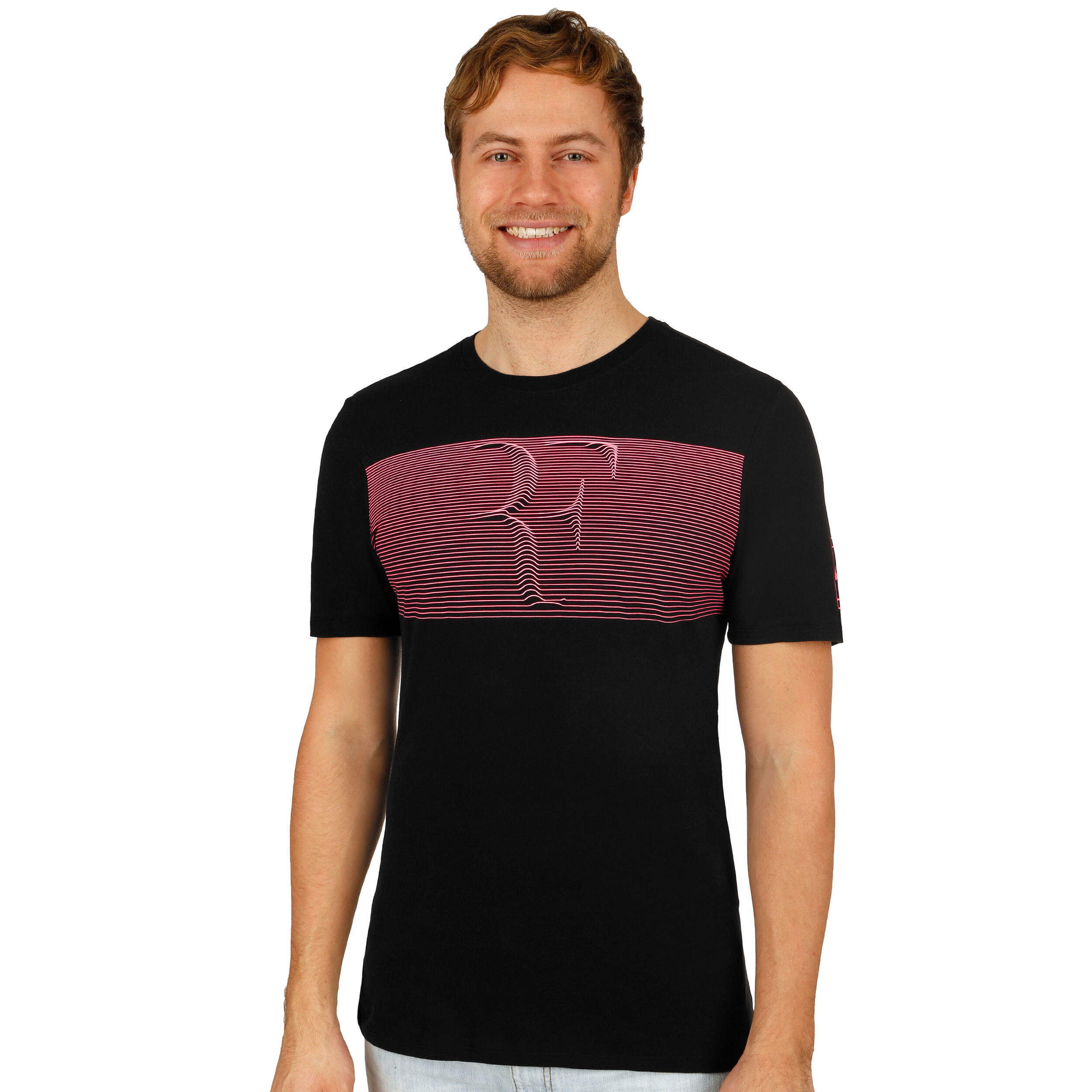 Roger Federer Camiseta De Manga Corta Hombres Negro Coral